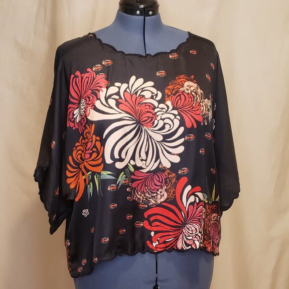 Johnny Was Silk Shirt, Size Large - Picture 1 of 9